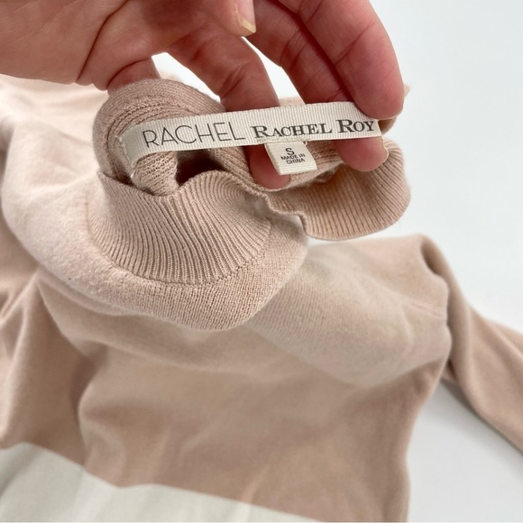 Rachel Rachel Roy Soft Pink White Stripe Tie Back Pullover Sweater Size‎ S - Picture 5 of 9